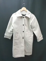 ■ GRL グレイル ヘリンボーン柄 裏地付き ポケット付 長袖 ロングコート サイズF アイボリー レディース E  【1305020021707】