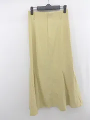 ◇ mysty woman ミスティウーマン マーメイド 綺麗め シンプル ロング フレア スカート サイズF イエロー レディース E  【1305020020526】