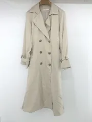 ◇ RETRO GIRL レトロガール ロング丈 シンプル 綺麗め 長袖 トレンチ コート サイズF ベージュ レディース E  【1305020020472】