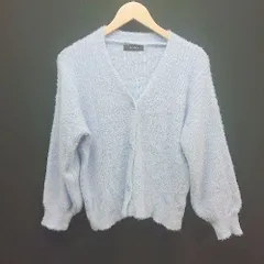 ◇ Doula Doula Vネック モヘア 秋冬スタイル 長袖 カーディガン サイズ表記なし ライトブルー レディース E  【1305020022537】