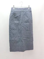 ◇ AG by aquagirl ギンガムチェック 裏地あり ウエストゴム ロング丈 タイト スカート サイズS ネイビー系 レディース E  【1305020022117】