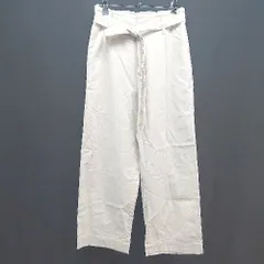 ◇ GLOBAL WORK 麻 リネン混 弱ストレッチ カジュアル タックパンツ サイズS ｻﾝﾄﾞﾍﾞｰｼﾞｭ レディース E  【1305020028102】