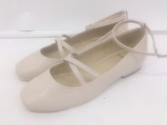 ◇ Heather ヘザー アンクルストラップ バレエシューズ サイズ M ベージュ レディース E  【1305110012271】