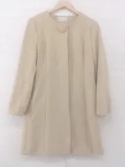 ◇ INDEX インデックス ノーカラー 長袖 コート サイズL ベージュ系 レディース E  【1305110014411】