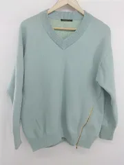 ◇ BARNYARDSTORM Vネック サイドジップ 長袖 ニット プルオーバー サイズF ミント グリーン系 レディース E  【1305110017986】