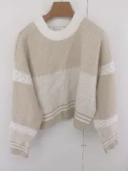 ◇ AS KNOW AS アズノゥアズ 長袖 ニット セーター サイズF ベージュ レディース E  【1305110025127】