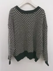 ◇ tiptop ティップトップ 2WAY 長袖 ニット カーディガン セーター サイズF ブラック ホワイト レディース E  【1305110025035】
