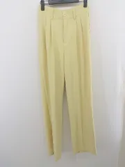 ◇ me+em select ミームセレクト タック スラックス パンツ サイズM イエロー系 レディース E  【1305110024199】