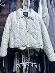 ザラ キルティング ブルゾン ジャケット アイボリー xs