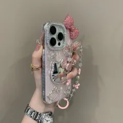 2色からお選び　スマホケース かわいい ストラップ付き　キティ柄　iPhone17可愛い 落下防止 iPhone12　iPhone13 iPhone14 iPhone15　 iPhone16　キラキ