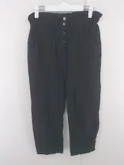 ◇ ZARA BASIC Z1975 DENIM ボタンフライ ウエストゴム パンツ サイズEUR 36 USA 04 MEX 26 ブラック レディース E  【1305120001470】