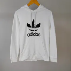 adidas Originals アディダスオリジナルス スウェット パーカー デカロゴ ホワイト XSサイズ メンズ 古着 ストリート スポーツMIX