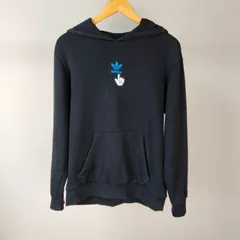 adidas Originals アディダスオリジナルス スウェット パーカー ロゴプリント ブラック Mサイズ メンズ 古着 ストリート スポーツMIX