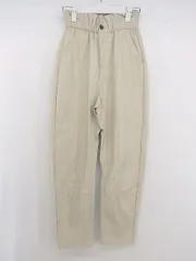 ◇ ZARA ザラ フェイクレザー ウエストゴム テーパード パンツ サイズEUR 32 USA 0 MEX 22 ライトベージュ系 レディース E  【1305120004051】