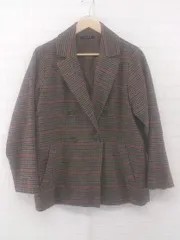 ◇ AS KNOW AS PINKY ダブル 長袖 テーラード ジャケット サイズM ブラウン系 ブルー系 レッド系 レディース E  【1305120003078】のサムネイル