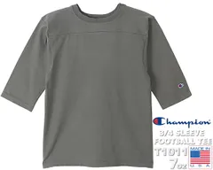 チャンピオン 3/4スリーブ フットボール Tシャツ Champion 3/4 SLEEVE FOOTBALL TEE MADE IN USA MEDIUM GREY c5-p405-050 ヘビーウェイト T1011 グレー