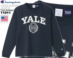チャンピオン ティーテンイレブン ロングスリーブ Tシャツ Champion T1011 YALE LONG SLEEVE TEE MADE IN USA NAVY c5-w402-370 YALE Bulldogs イェール大学