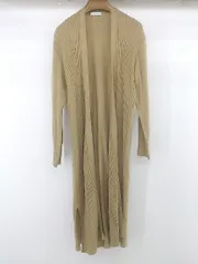 ◇ E hyphen world gallery サイドスリット ニット 長袖 ガウン カーディガン サイズF ベージュ系 レディース E  【1305120009650】