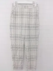 ◇ HONEYSUCKLE ROSE チェック 裾ジップ テーパード パンツ サイズM ホワイト グレージュ系 ブラックブラック レディース E  【1305120009346】