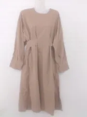 ◇ Euria エウリア 長袖 膝下丈 ワンピース サイズF ベージュ レディース E  【1305120008677】