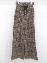 ◇ B:MING by BEAMS ビーミング チェック ワイド パンツ サイズS ブラウン レディース E  【1305120015910】