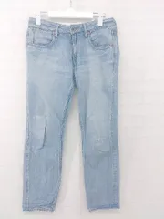 ◇ JEANASIS ジーナシス ダメージ加工 ウォッシュ加工 ジーンズ デニム パンツ サイズM ライトブルー系 レディース E  【1305120015569】