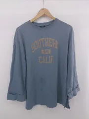 ◇ SHIPS シップス ロゴ プリント 長袖 Tシャツ カットソー サイズONE サックスブルー系 レディース E  【1305120017587】