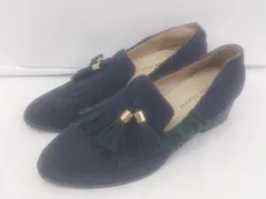 ◇ Oriental Traffic ポインテッドトゥ タッセル ヒール ローファー シューズ サイズ 37 ネイビー レディース E  【1305120023625】