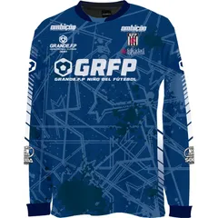 grande(グランデ) クロススプラッシュ.プラシャツ.長袖  フットサルプラクティクスシャツ (gfph23106-87)、NAVYのサムネイル