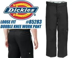 ディッキーズ ルーズフィット ダブルニー 85283 ワークパンツ Dickies LOOSE FIT DOUBLE KNEE WORK PANT BLACK 85283-bk ブラック ボトムス シンプル スケート