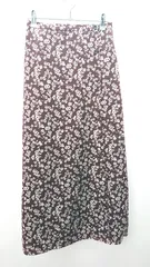 ◇ B:MING by BEAMS 花柄 総柄 ウエストゴム ロング タイト スカート サイズS ボルドー レディース E  【1305150003390】