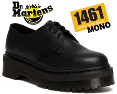 ドクターマーチン ヴィーガン 1461 クアッド モノブラック 3 アイ シューズ Dr.Martens VEGAN 1461 QUAD MONO 3EYE BLACK 30651001 FELIX RUB OFF 厚底 3ホール