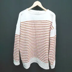 ◇ CIAOPANICTYPY チャオパニックティピー クルーネック ボーダー柄 長袖 Tシャツ サイズONE ホワイト レディース E  【1305150004076】