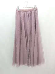◇ fifth チュール ウエストゴム フェミニン ロング丈 フレア スカート サイズ表記なし 推定M相当 ピンク レディース E  【1305150005370】
