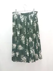 ◇ NATURAL BEAUTY BASIC 花柄 ギャザー ウエストゴム カジュアル ガウチョパンツ サイズM ブラック レディース E  【1305150005349】