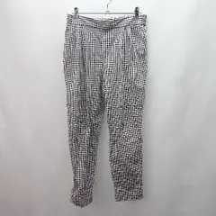 ◇ GLOBAL WORK チェック柄 ダブルタック ウエストゴム カジュアル テーパードパンツ サイズL ブラック レディース E  【1305150004830】