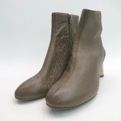 ■ Ade Vivre 上品 ﾌｫｰﾏﾙ かっこいい ショート べっ甲デザインヒール ブーツ サイズM ブラウン レディース E  【1305150006834】
