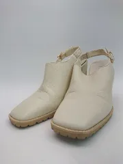 ◇ DIANA 定価12,900円 本革上品 ﾌｫｰﾏﾙ 厚底 ストラップシューズ サボサンダル サイズ24 ｱｲﾎﾞﾘｰ レディース E  【1305150006797】