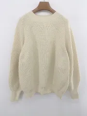 ◇ coen コーエン シンプル 無地 綺麗め カジュアル 長袖 ニット セーター サイズM オフホワイト レディース E  【1305150009002】