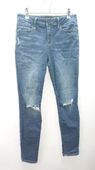 ◇ 美品 GAP ダメージ加工 ストレッチ 美シルエット スキニージーンズ デニムパンツ サイズ27 ﾌﾞﾙｰ レディース E  【1305150008173】