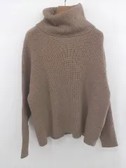 ◇ BASEMENT online ハイネック シンプル 綺麗め　カジュアル 長袖 ニット セーター サイズF ブラウン レディース E  【1305150009576】