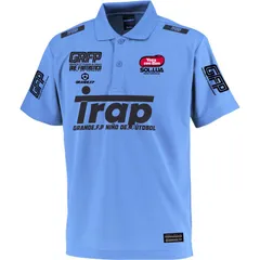 grande(グランデ) TRAP昇華転写プラクティスポロ フットサルプラクティクスシャツ (gfph23010-8109)、(8109)SAX/BLKのサムネイル