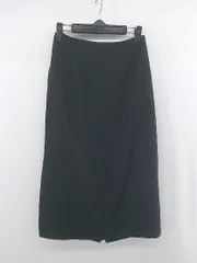 ◇ SAISON DE PAPILLON サイドファスナー バックスリット シンプル ロング タイト スカート サイズS ブラック レディース E  【1305150010855】