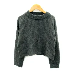 サマンサモスモス SM2 ニット カットソー 長袖 クルーネック 無地 ウール F グレー /SY3