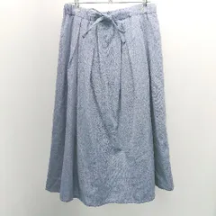 ◇ SM2 サマンサ モスモス 無地 ウエストゴム シンプル ひざ丈 フレア スカート サイズF ブルー レディース E  【1305150014136】