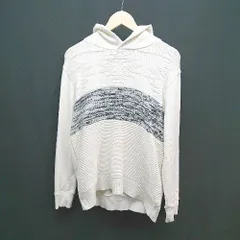 ◇ Purple&Yellow パープル&イエロー 冬物 ニット カジュアル 長袖 パーカー サイズM ホワイト メンズ E  【1305150013542】