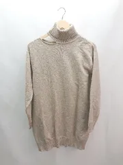 ◇ MURUA ムルーア タートルネック 無地 薄手ニット 長袖 ひざ丈 ワンピース サイズF ブラウン レディース E  【1305150014594】