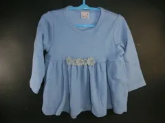 ■petit main プティマイン ワンピース チュニック 80サイズ 花 フレア 水色