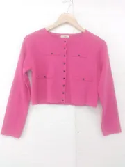 ◇ mystic ミスティック Y2K ビタミンカラー コットン ニット 長袖 カーディガン サイズF ピンク レディース E  【中古】 【1305160001584】