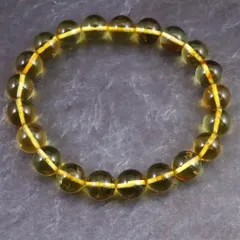 天然琥珀 バルティックアンバー 虫入り　アンバー  9.5mm玉ブレスレット 10.2g 【榎本通商39047】